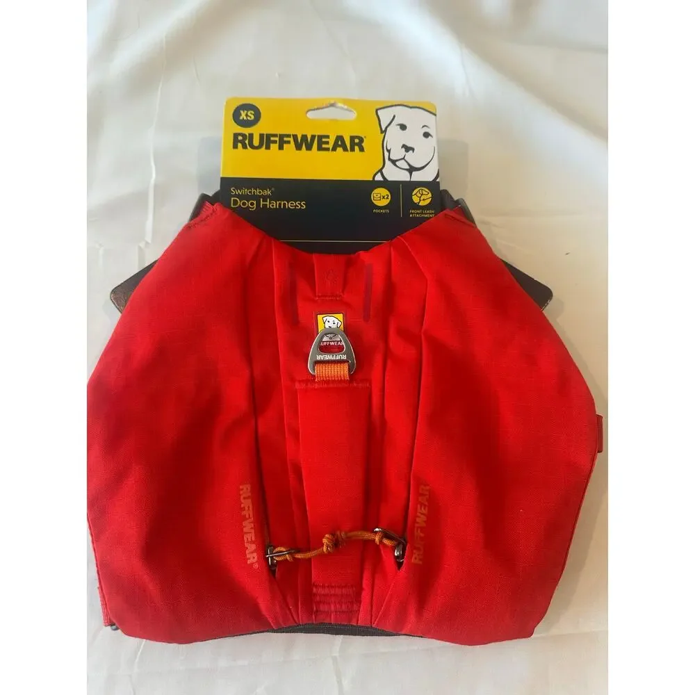 Ruffwear Switchback Dog Back Pack Harness Pockets, Padding, Reflective Red XS